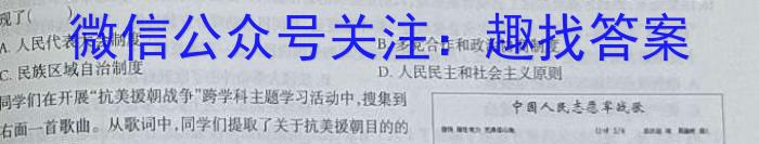 安徽省2024届九年级阶段评估（一）【1LR】历史