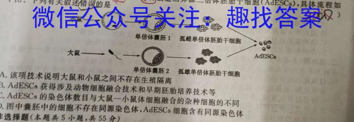 2024届湖北省高三9月起点考试 新高考联考协作体生物试卷答案