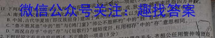 山西省2023-2024学年第一学期九年级教学质量检测考试（10月月考）语文