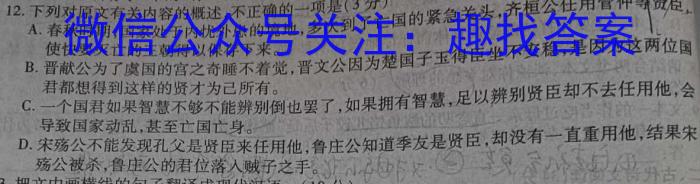 安徽省2023-2024学年度九年级线下教学质量检测/语文