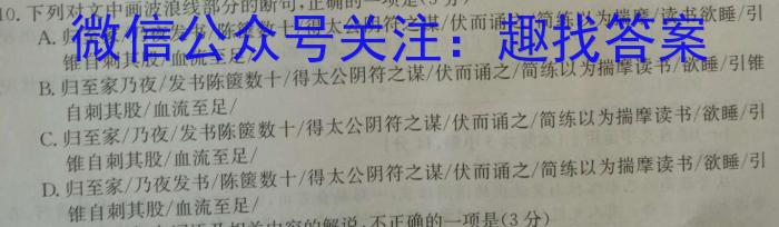 百师联盟 湖南省2023~2024学年高二8月模拟考试语文