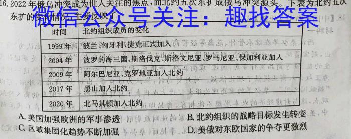 百师联盟2024届高三开学摸底联考（全国卷75分钟）历史试卷