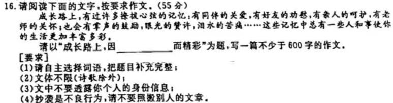 2024年普通高等学校统一模拟招生考试新未来10月联考（高三）语文