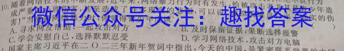 陕西省西安市2024届第一学期九年级第一次学科素养测试政治试卷d答案