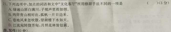 陕西省2023-2024学年高三年级10月联考语文