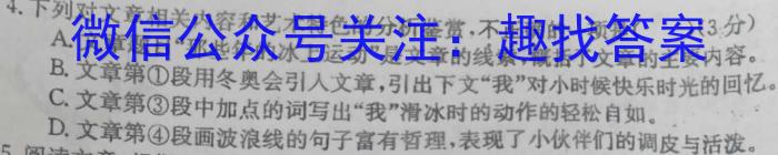 江西省南昌二十八中教育集团2024届九年级暑假开学阶段性测试卷语文