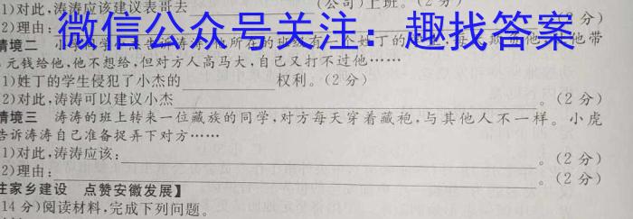 河南省24届九年级综合素养质量调研（1月）政治~