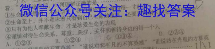 安徽省淮北市2023-2024学年度九年级11月期中考试联考政治试卷d答案