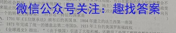 山西大学附中2023-2024学年第一学期九年级开学学情诊断历史试卷