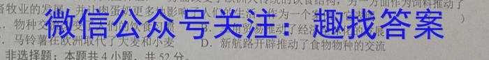 2024届安徽省高三摸底大联考历史试卷