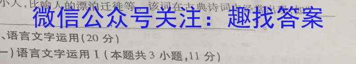 大联考2023-2024学年高中毕业班阶段性测试（一）广东版语文