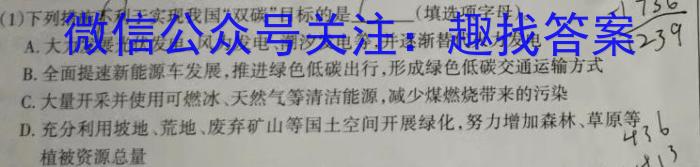 2024届江西“三新”协同教研共同体高三摸底联考(7月)化学