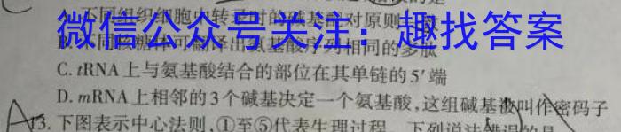 湖南省2024届高三年级8月开学考生物试卷答案