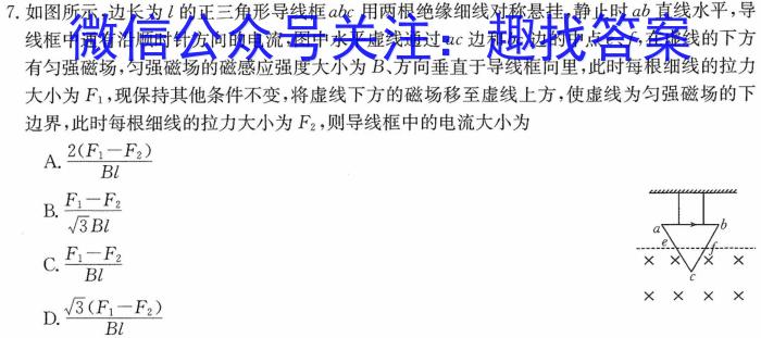 福建省漳州市2022-2023学年(下)高二期末高中教学质量检测物理.