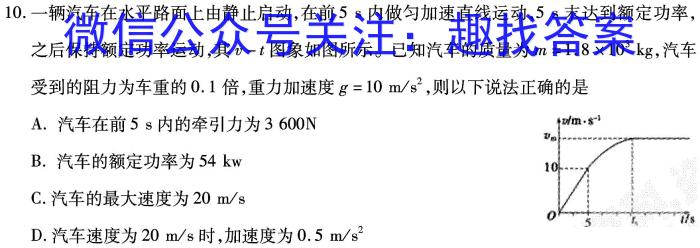 2024届高三第一轮复习周测卷·物理[24·G3ZCJ·物理-HKB-必考-SX](1-5)l物理