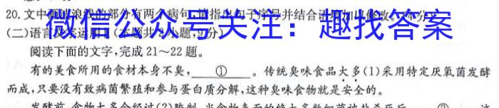 大荔县2022-2023学年(下)高一年级期末质量检测语文