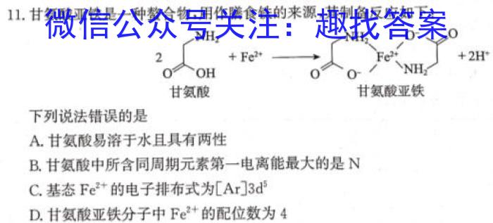 2024届分科综合检测卷(六)化学