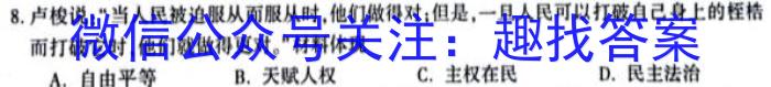 智慧上进 江西省2024届新高三第一次大联考历史