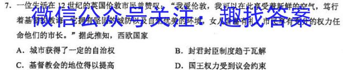 2023年陈仓区高三质量监测(二)(233657Z)历史