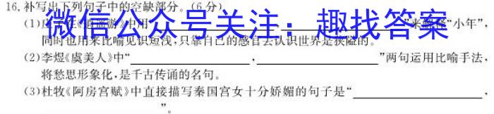 河北省2024届高三年级八月入学联考语文