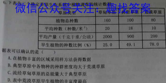 浙南三校联盟2022学年第二学期高二年级期末联考生物试卷答案