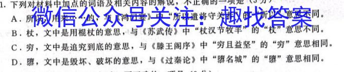 ［衡水大联考］2024届广东省新高三年级8月开学大联考化学试卷及答案语文