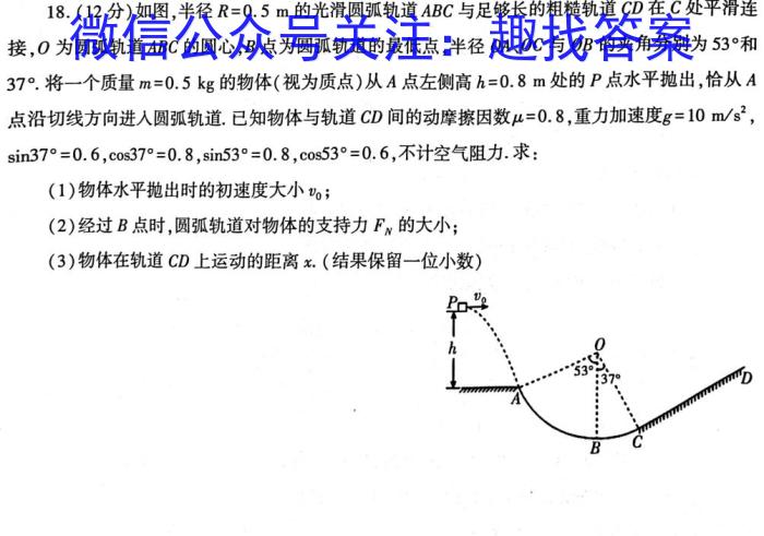 2024三湘大联考初中学业水平考试模拟试卷(六)数学