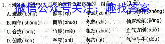 [今日更新]湖南省长沙市北雅中学2023年秋季（九年级）入学练习语文
