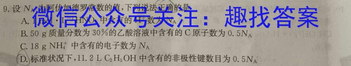 广东省2023-2024学年高三质量检测(一)化学