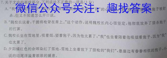 安徽省合肥市肥东县2024-2023学年第二学期七年级阶段性学情调研语文