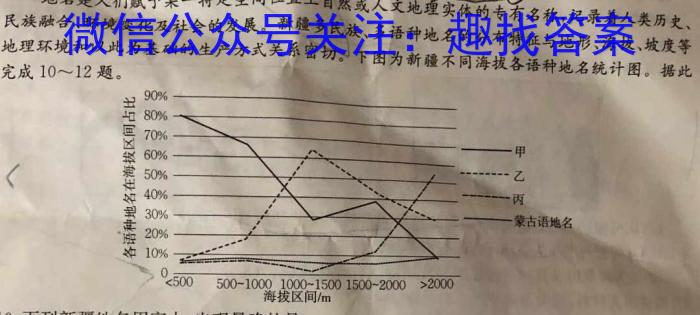 2023-2024学年安徽省九年级教学质量检测（一）l地理