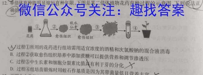 2024届高三年级8月名校联合考试生物试卷答案