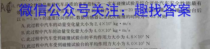 耀正文化 2024届名校名师精编卷(八)8数学