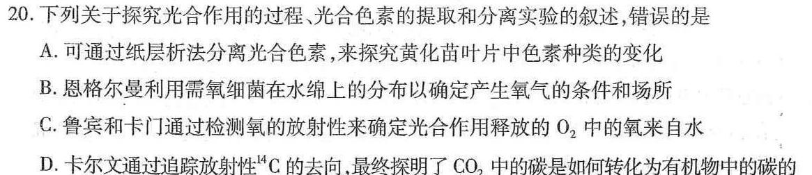 大荔县2022-2023学年(下)高一年级期末质量检测生物