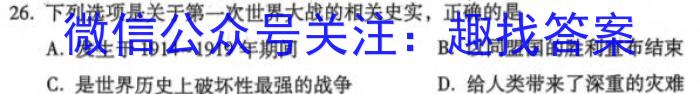 江苏省淮安市2023-2024学年高二上学期期初调研测试历史