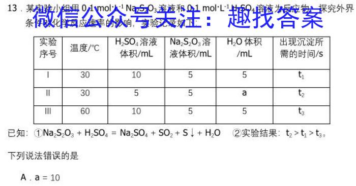 2024届分科综合检测卷(五)化学