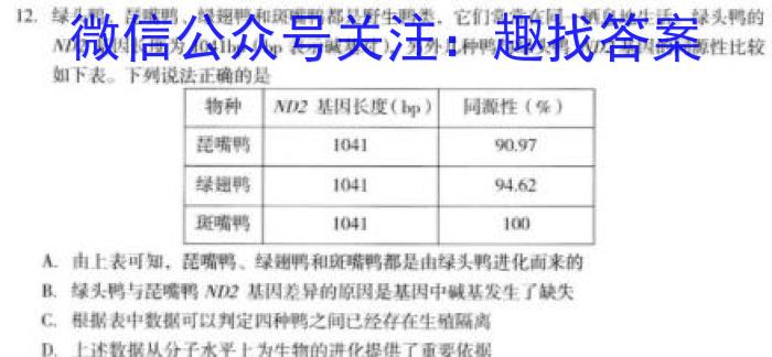 2024届全国高考分科调研模拟测试卷 老高考(三)生物