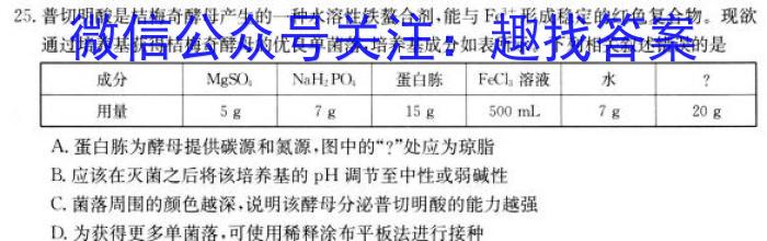 吉林省2022-2023学年高二期末考试(3525B)生物