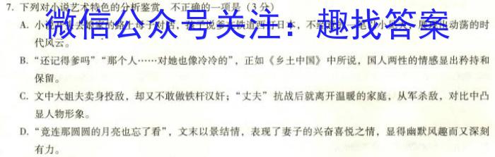 河南省教育研究院2024届新高三8月起点摸底联考化学试卷及参考答案语文