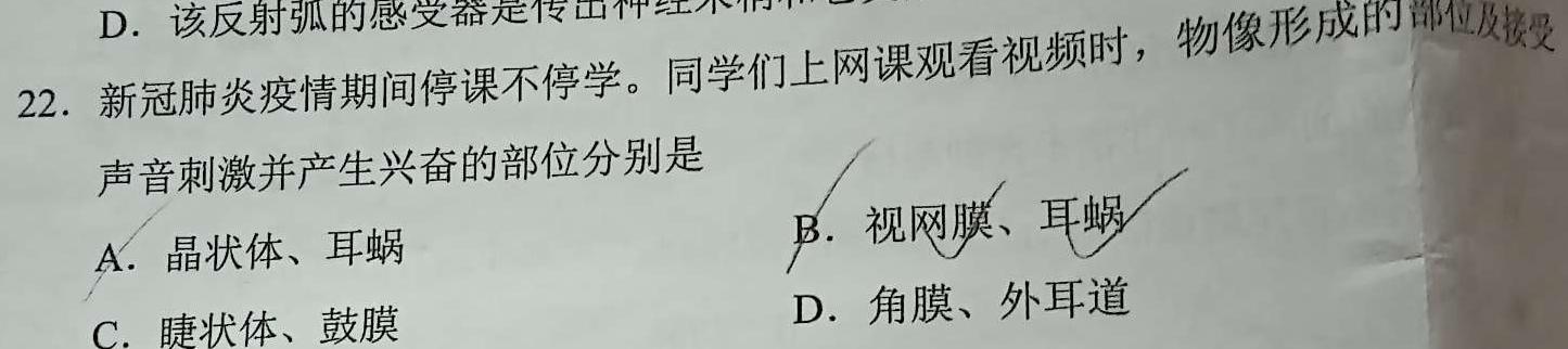 2023年春季学期百色市高普通高中高一年级期末联考教学质量调研测试生物