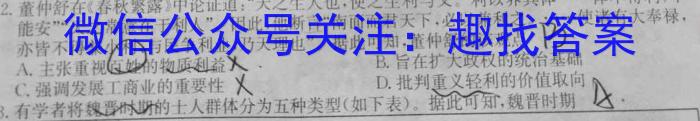 湖南省2024届高三年级8月开学考历史