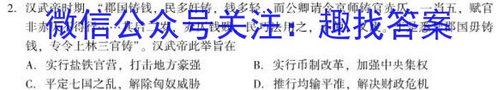 2024届广西南宁市普通高中高三上学期8月教学质量调研历史