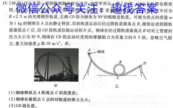 九师联盟2024届高三12月质量检测（X）数学