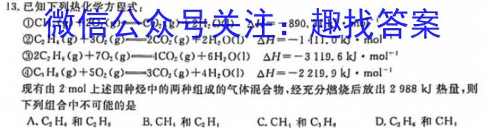 1甘肃省2024届新高考备考模拟考试(243014Z)化学