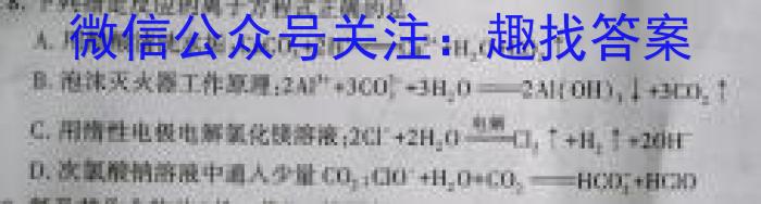 ［衡水大联考］2024届广东省新高三年级8月开学大联考物理试卷及答案化学