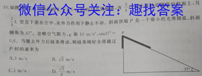 湘豫名校联考 2023年8月高三秋季入学摸底考试l物理