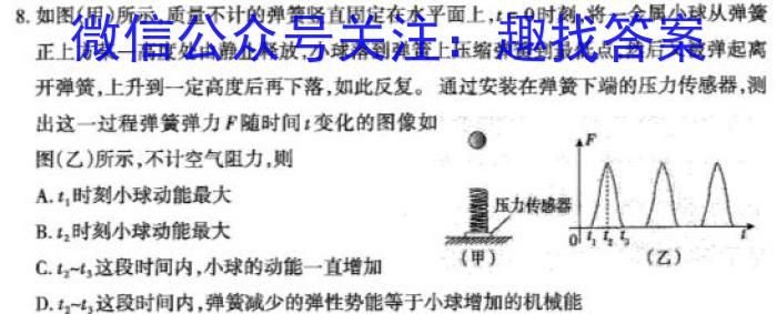 ［衡水大联考］2024届广东省新高三年级8月开学大联考历史试卷及答案物理`