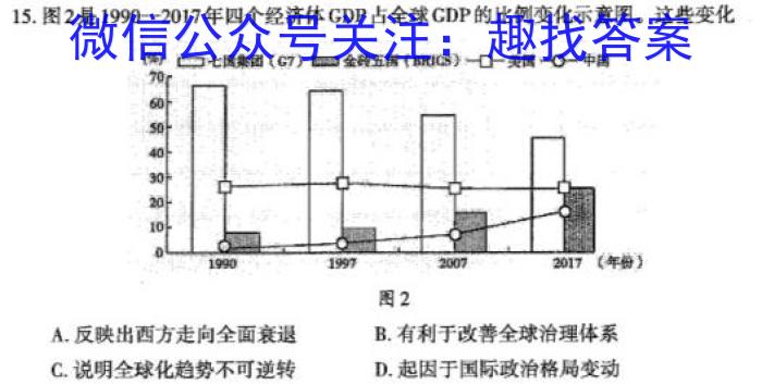 2024届[国考1号1]高三暑期补课检测(1)历史