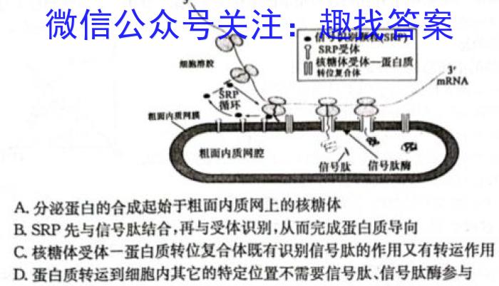 2024届炎德英才大联考长郡中学高三月考(一)生物试卷答案