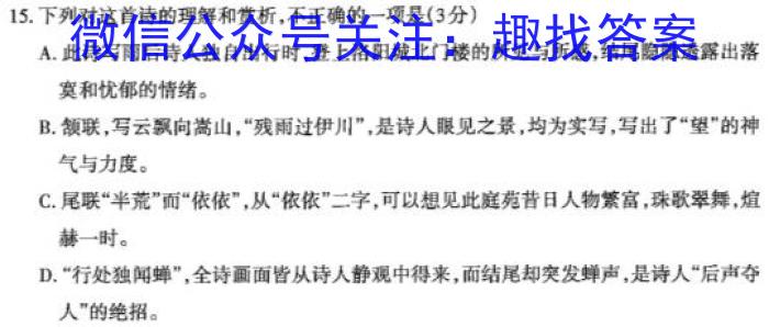 山西省临汾市襄汾县2022-2023学年度第二学期素养形成期末调研测试（D套）语文